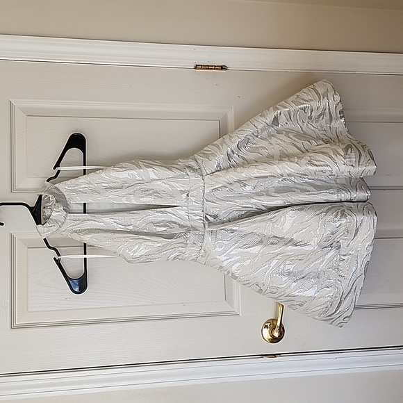 bebe Dresses & Skirts - BEBE SILVER KEYHOLE DRESS